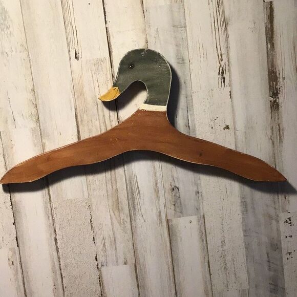 Vintage, handmade, hand-painted, Duckhead hanger - Picture 1 of 2